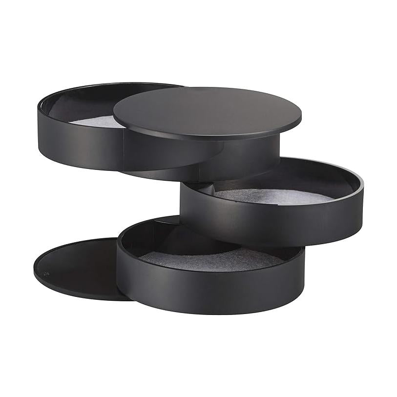 tower accessory tray 4 tiers black with lid accessory case accessory storage