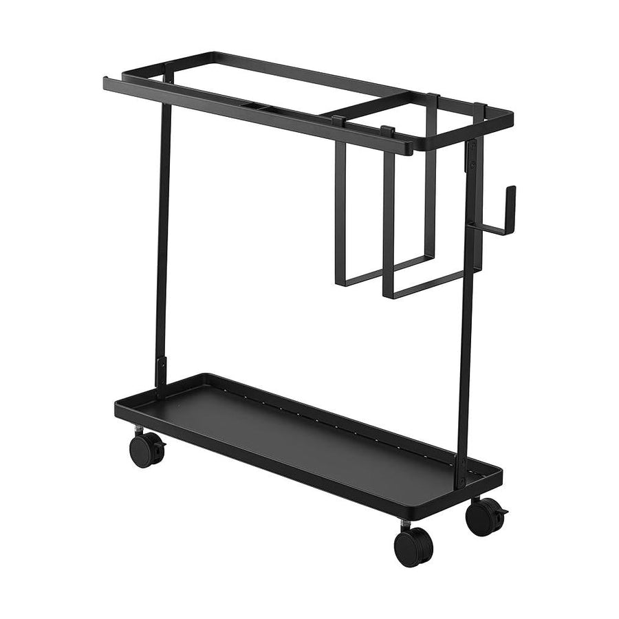 Tower Caster-equipped Fitness Goods Storage Rack Black Strength Training Goods Storage Rack