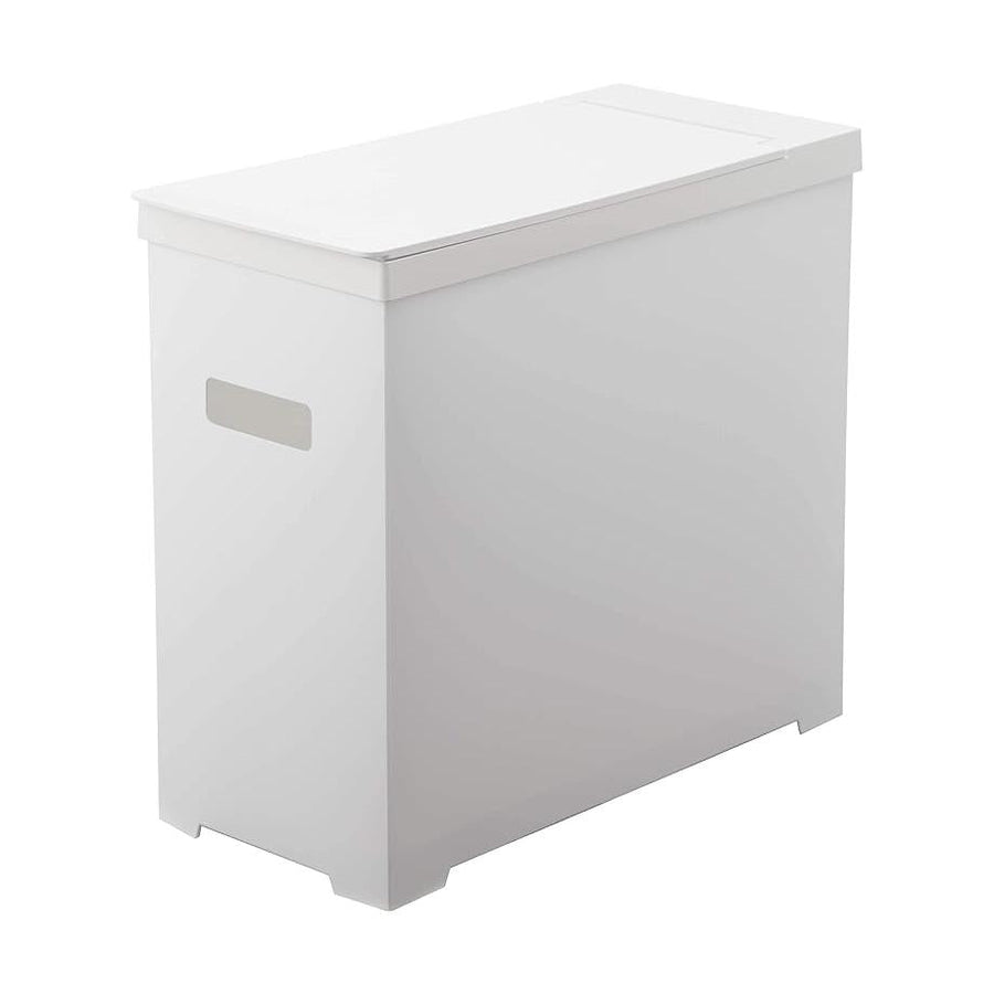 Tower Under-sink Trash Can with Lid, White, Foldable and Portable