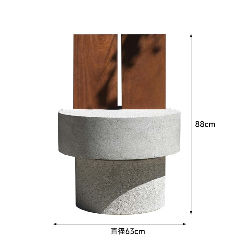 Natural wood concrete chair