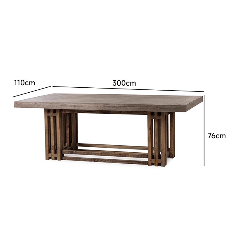Natural wood concrete table