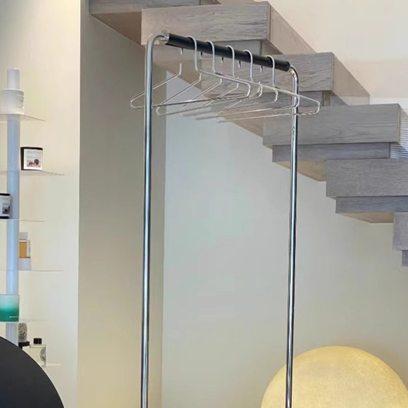 Leather clothes rack with casters
