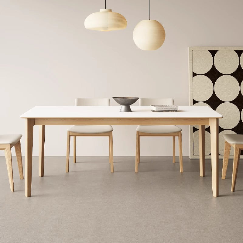 Japanese style natural wood dining table