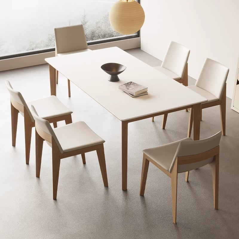 Japanese style natural wood dining table