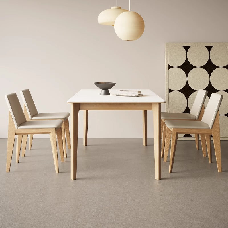 Japanese style natural wood dining table