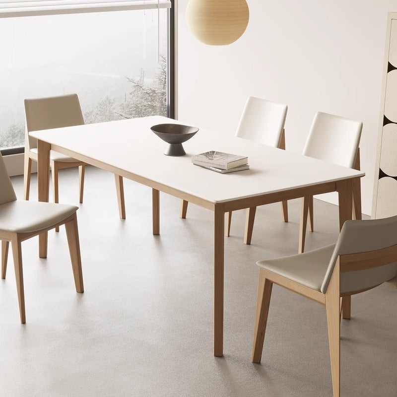 Japanese style natural wood dining table