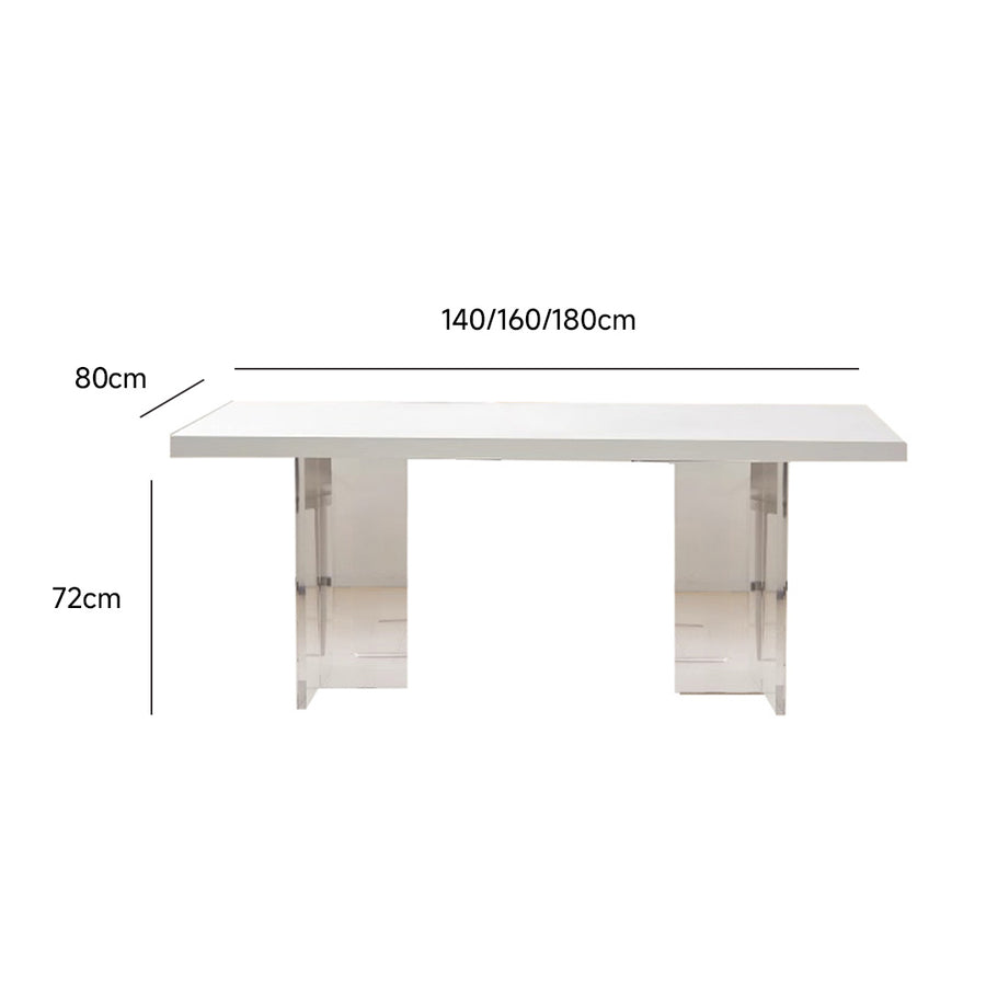 Acrylic base ceramic dining table