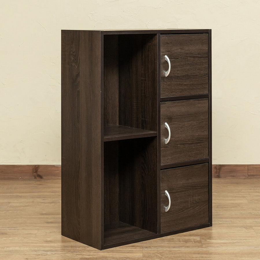 Basic design multi-purpose rack with wooden doors