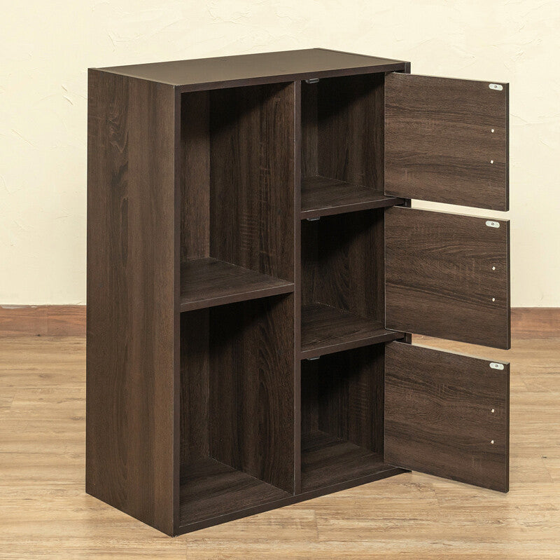 Basic design multi-purpose rack with wooden doors