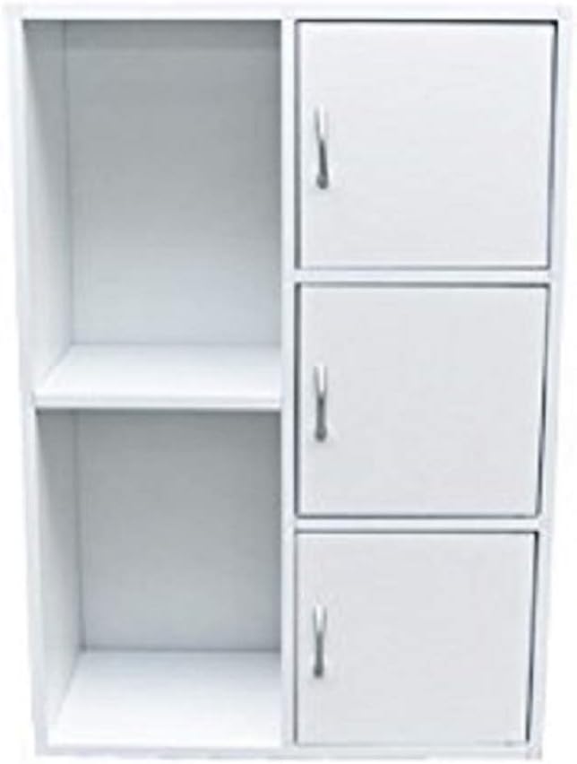 Basic design multi-purpose rack with wooden doors