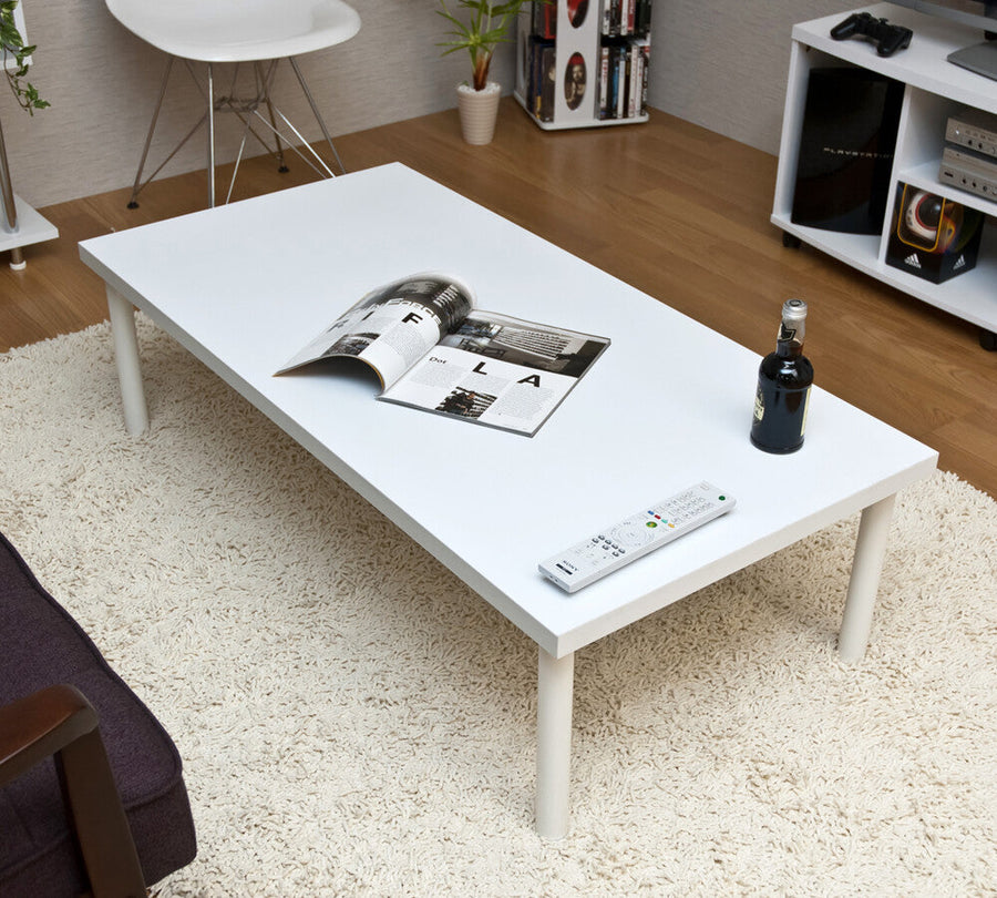 Simple modern 120cm wide steel leg free low table