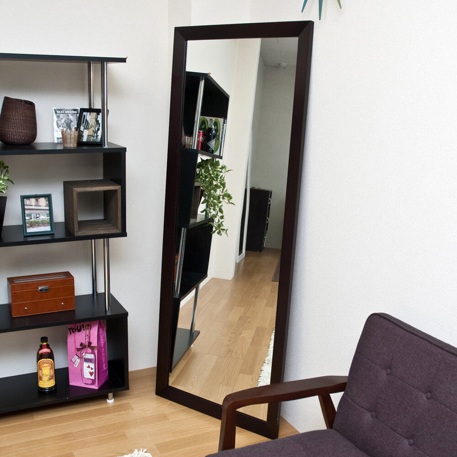 Standing type wooden frame jumbo mirror