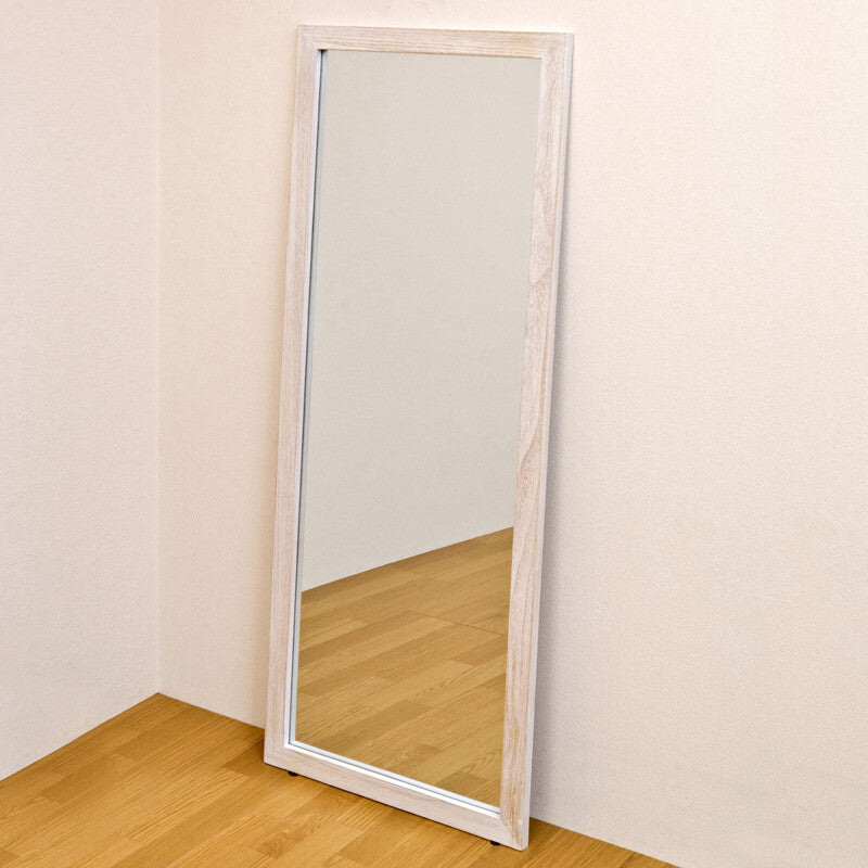 Antique wooden frame stand-up type jumbo mirror