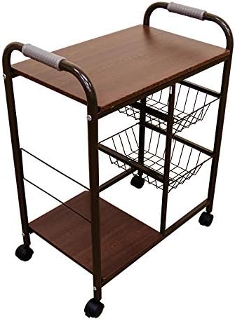 Basic design steel frame kitchen cart with basket and shelf