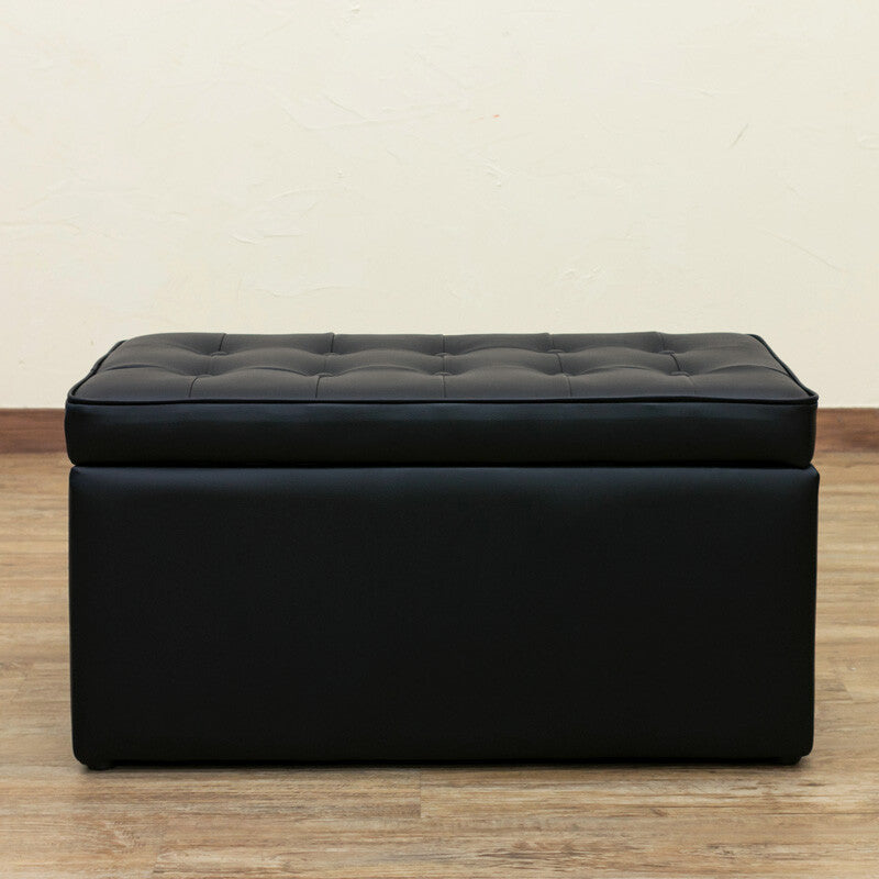 Retro PVC Leather Storage Bench