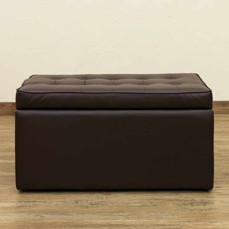 Retro PVC Leather Storage Bench