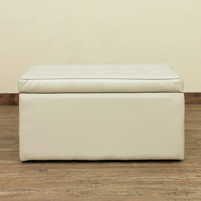 Retro PVC Leather Storage Bench