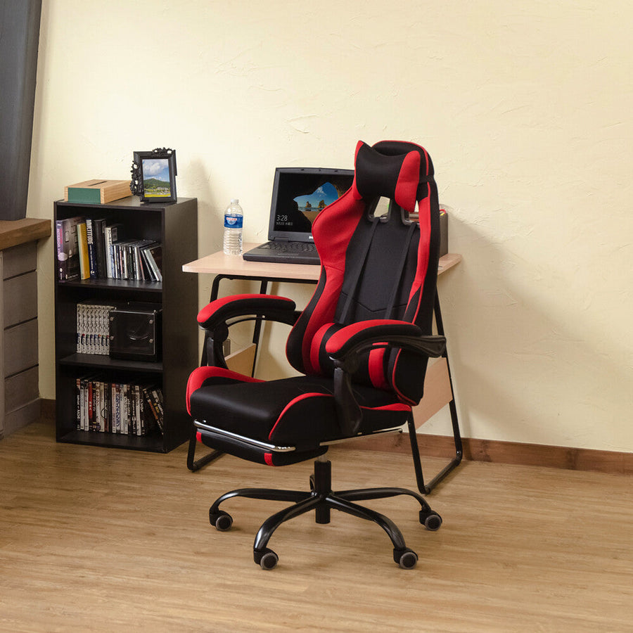 Basic design cushioned reclining full flat mesh racing chair