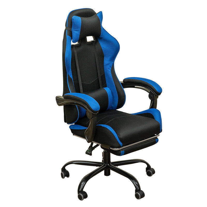 Basic design cushioned reclining full flat mesh racing chair