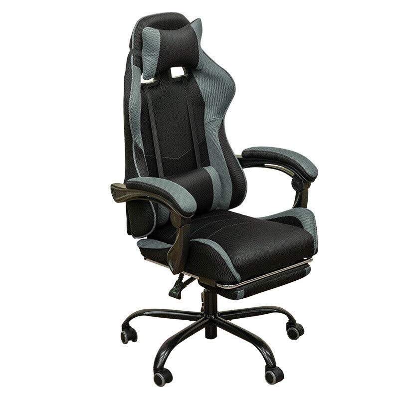 Basic design cushioned reclining full flat mesh racing chair