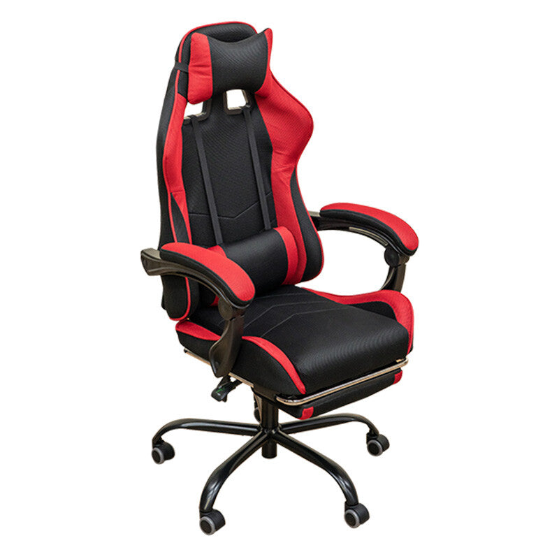 Basic design cushioned reclining full flat mesh racing chair