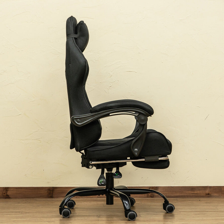 Basic design cushioned reclining full flat mesh racing chair