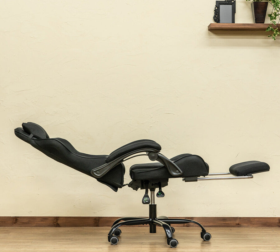 Basic design cushioned reclining full flat mesh racing chair