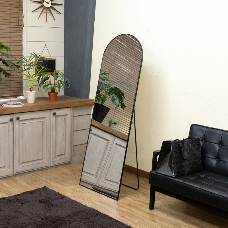 Simple aluminum frame jumbo stand mirror