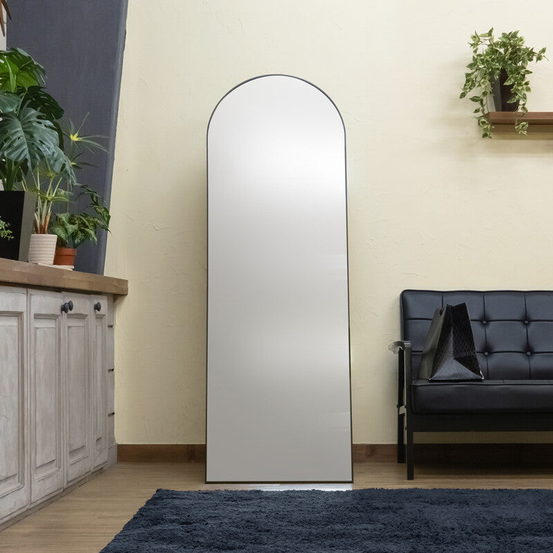 Simple aluminum frame jumbo stand mirror