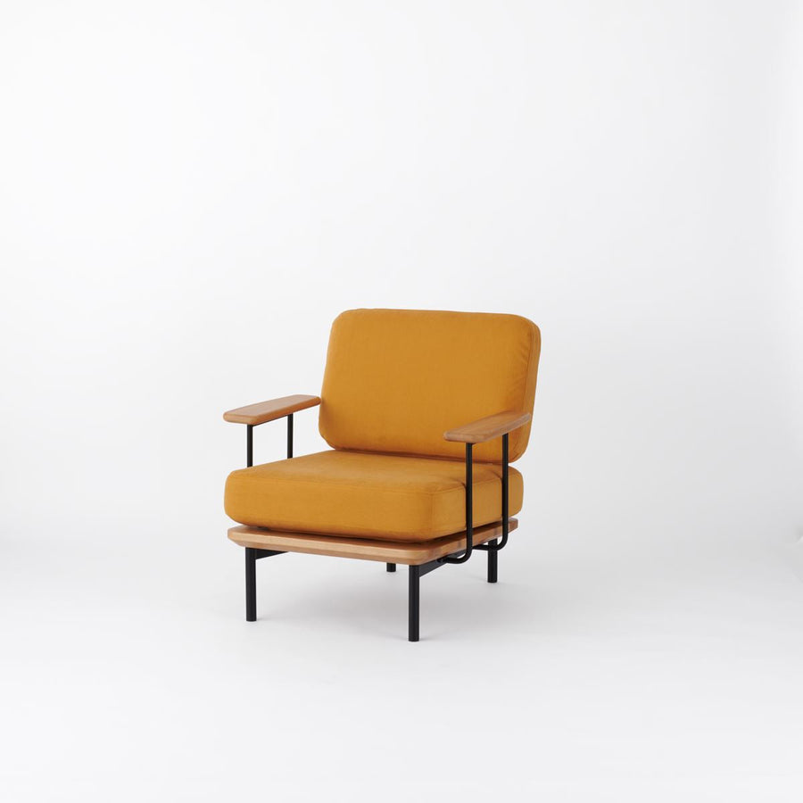 KUUM Sofa 1 seater Double arm Steel Frame Natural クーム ソファ