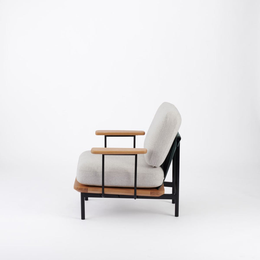 KUUM Sofa 1 seater Double arm Steel Frame Natural クーム ソファ