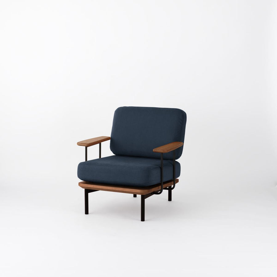 KUUM Sofa 1 seater Double arm Steel Frame Brown クーム ソファ