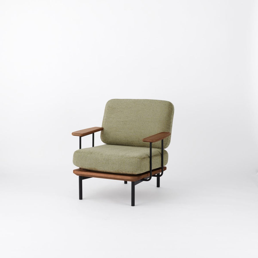 KUUM Sofa 1 seater Double arm Steel Frame Brown クーム ソファ