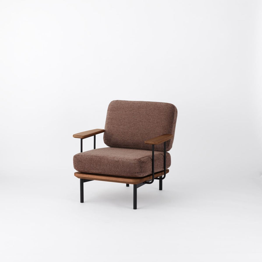 KUUM Sofa 1 seater Double arm Steel Frame Brown クーム ソファ
