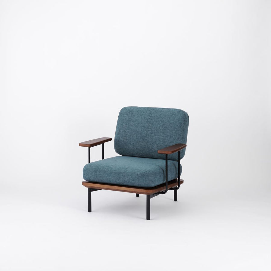 KUUM Sofa 1 seater Double arm Steel Frame Brown クーム ソファ