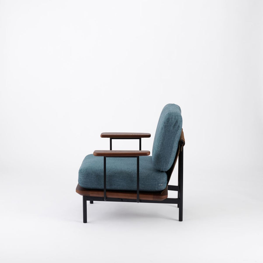 KUUM Sofa 1 seater Double arm Steel Frame Brown クーム ソファ