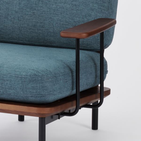 KUUM Sofa 1 seater Double arm Steel Frame Brown クーム ソファ
