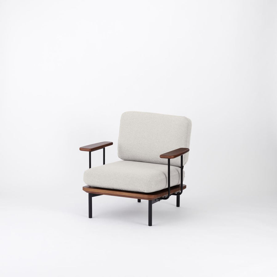 KUUM Sofa 1 seater Double arm Steel Frame Brown クーム ソファ