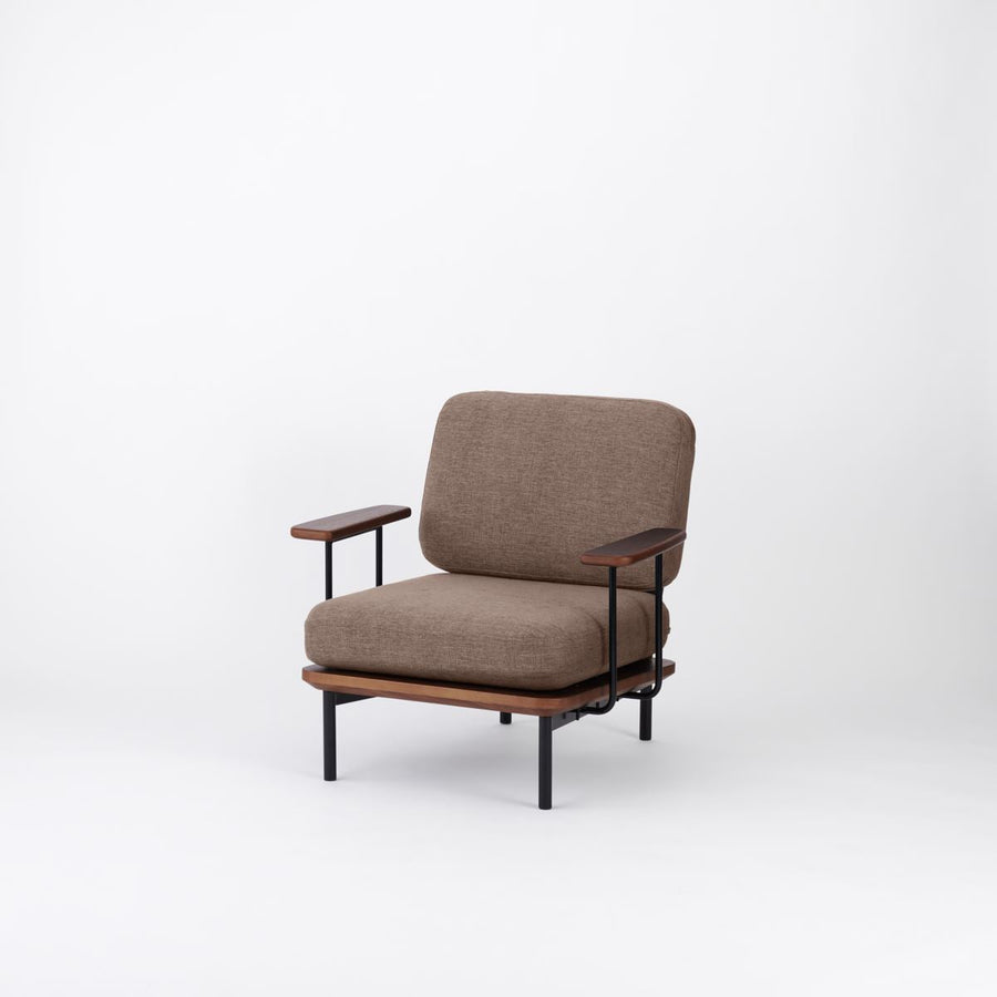 KUUM Sofa 1 seater Double arm Steel Frame Brown クーム ソファ
