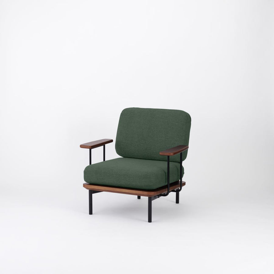 KUUM Sofa 1 seater Double arm Steel Frame Brown クーム ソファ