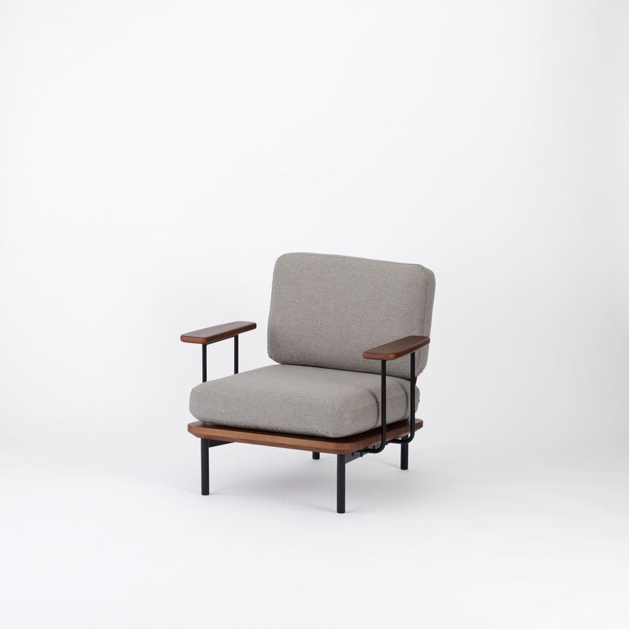 KUUM Sofa 1 seater Double arm Steel Frame Brown クーム ソファ