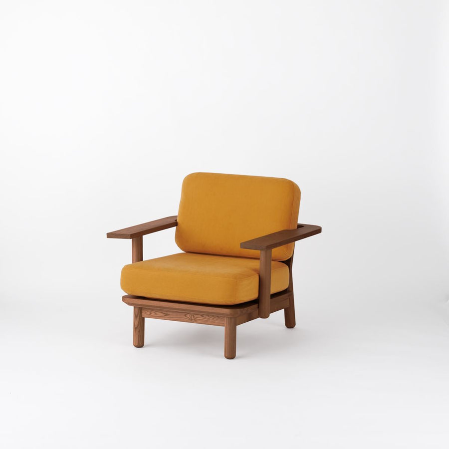 KUUM Sofa 1 seater Double arm Wooden Frame Brown クーム ソファ