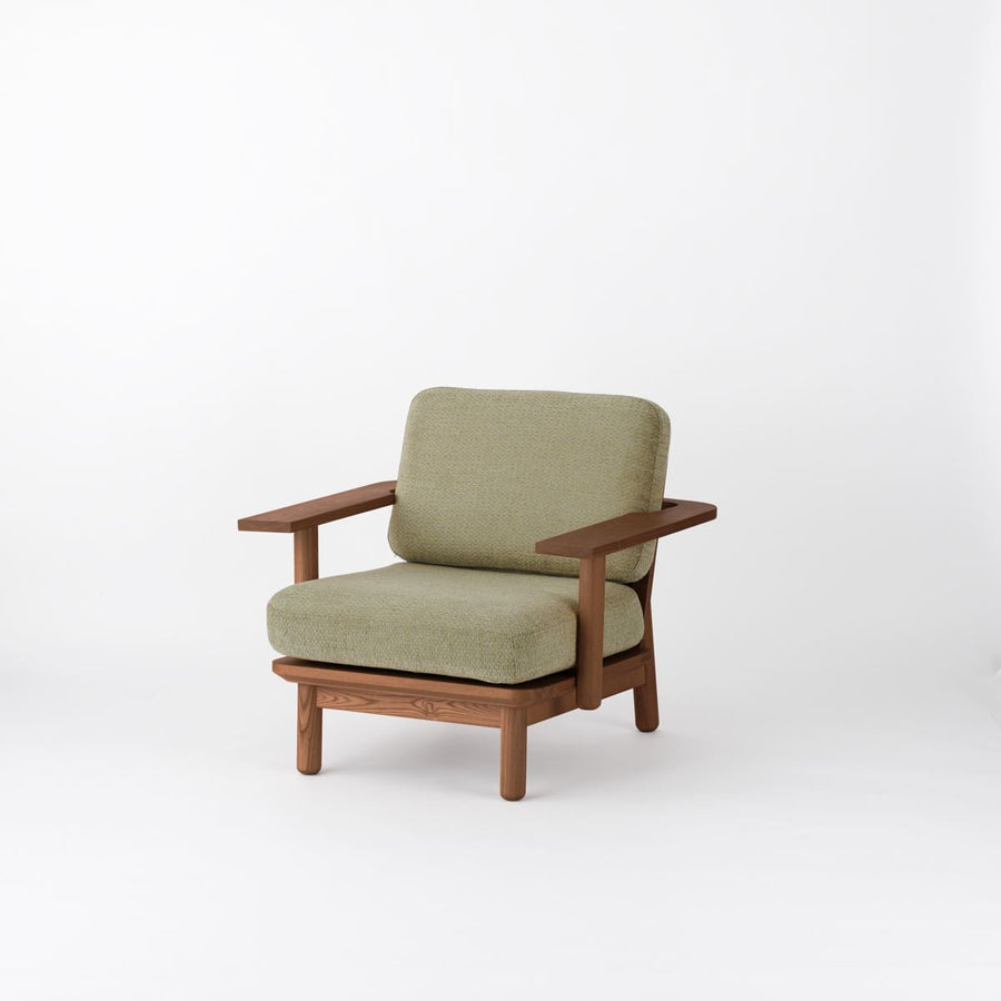 KUUM Sofa 1 seater Double arm Wooden Frame Brown クーム ソファ