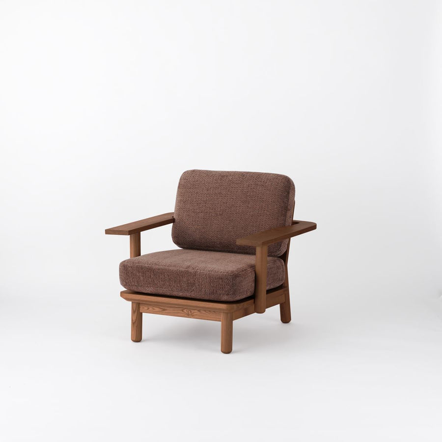 KUUM Sofa 1 seater Double arm Wooden Frame Brown クーム ソファ