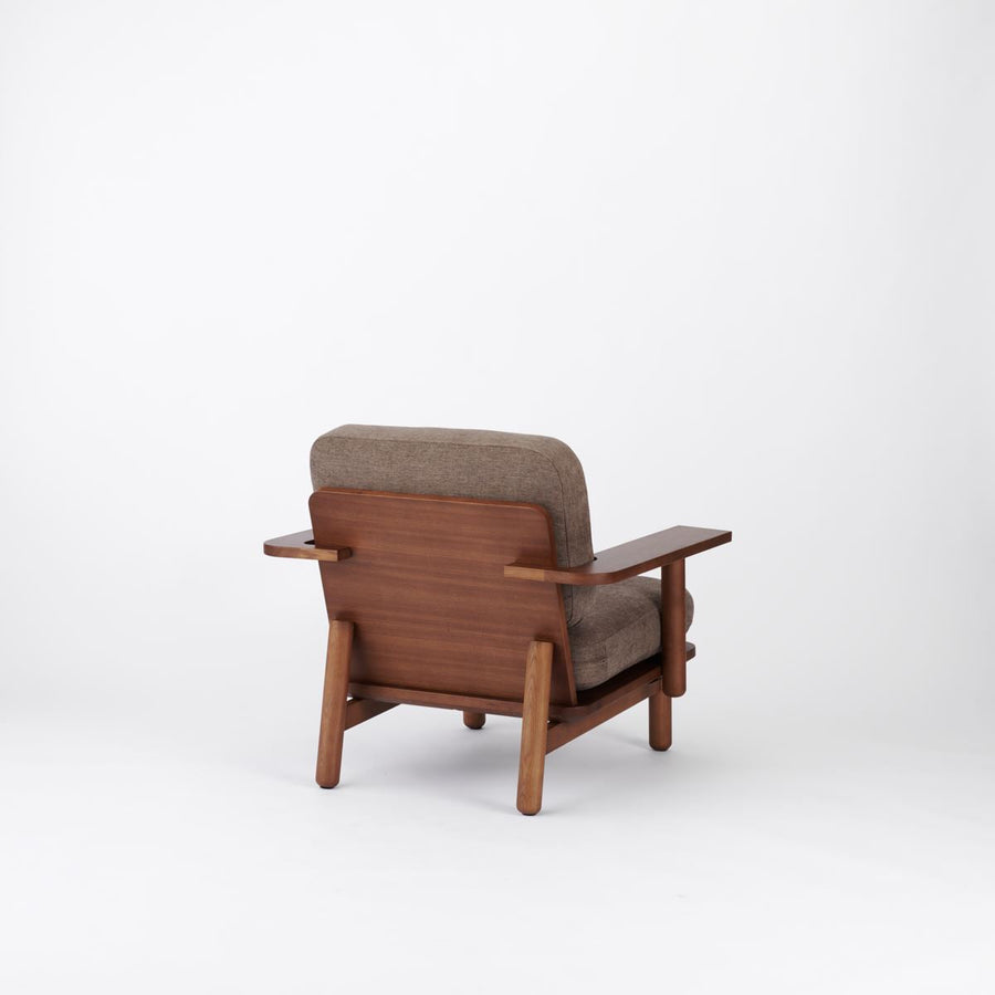KUUM Sofa 1 seater Double arm Wooden Frame Brown クーム ソファ