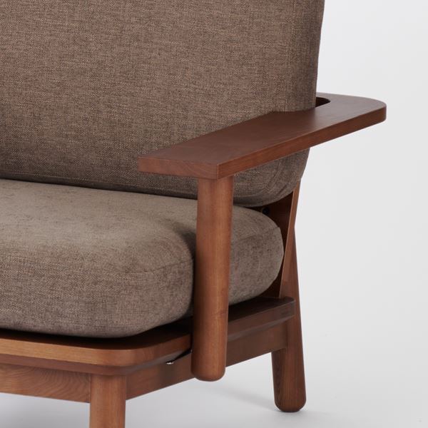 KUUM Sofa 1 seater Double arm Wooden Frame Brown クーム ソファ