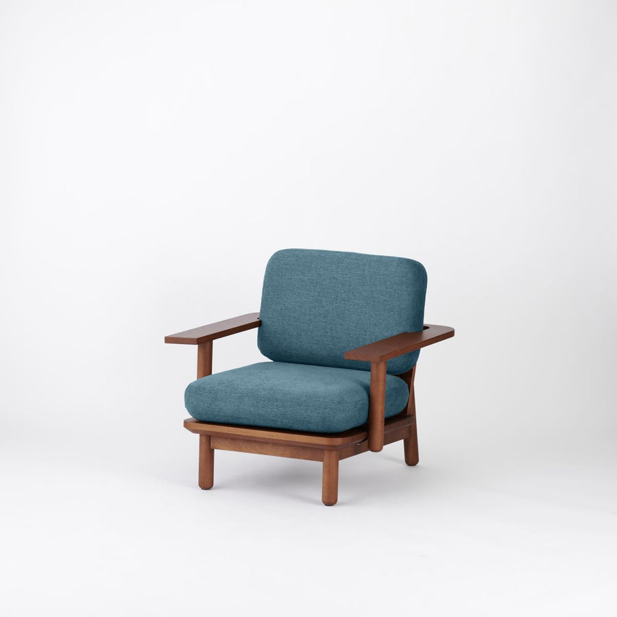 KUUM Sofa 1 seater Double arm Wooden Frame Brown クーム ソファ