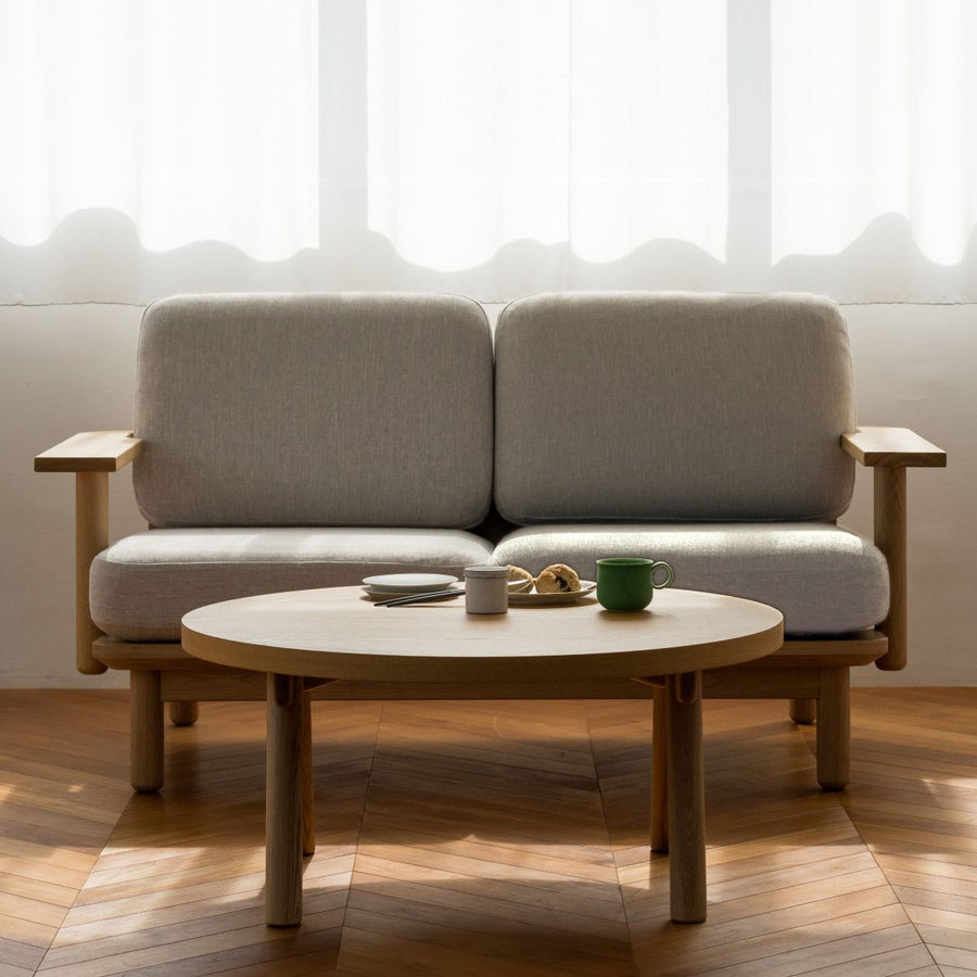 KUUM Sofa 2 seater Double arm Wooden Frame Natural クーム ソファ
