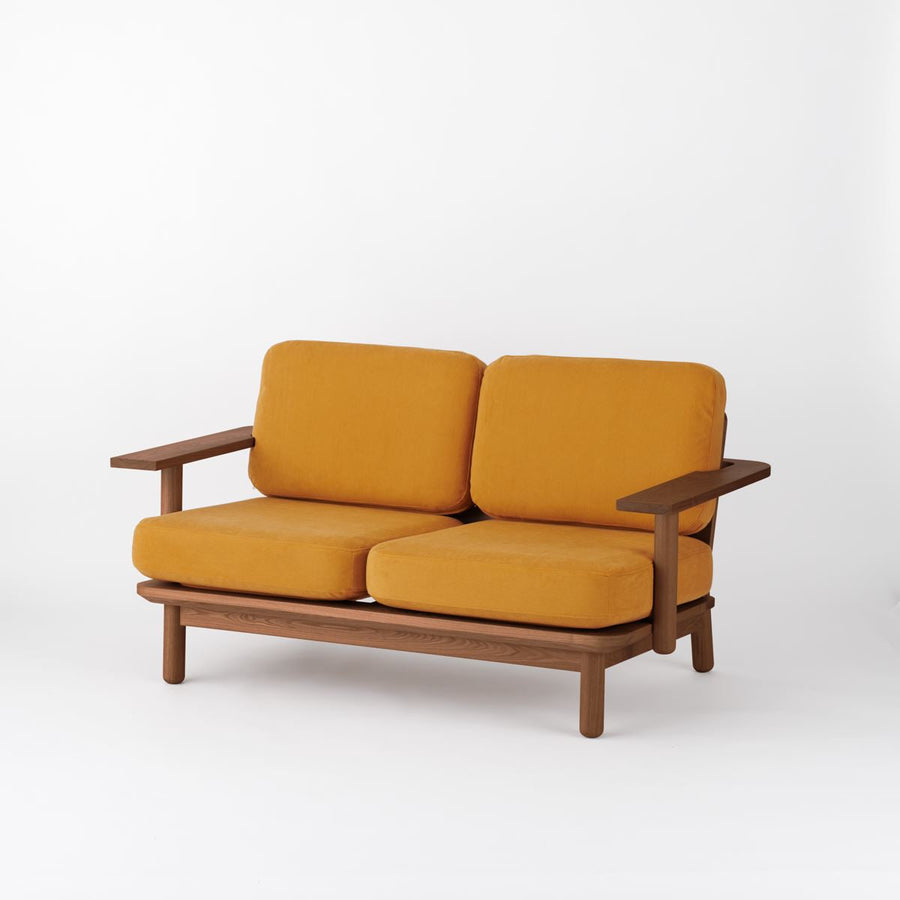 KUUM Sofa 2 seater Double arm Wooden Frame Brown クーム ソファ