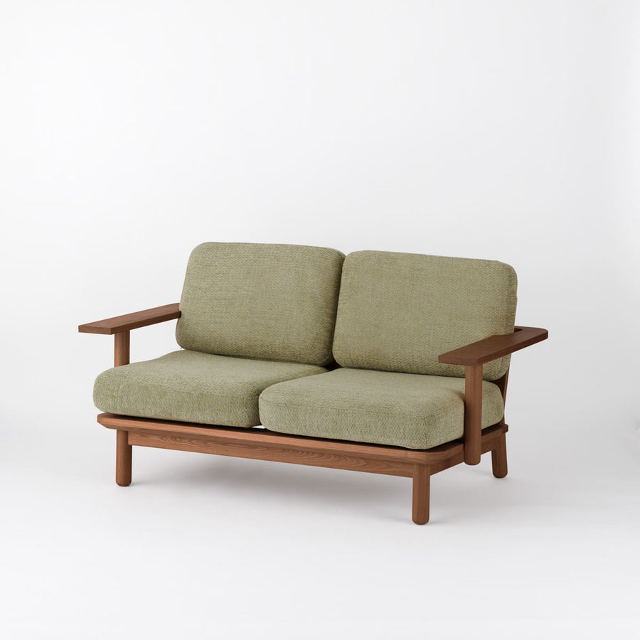 KUUM Sofa 2 seater Double arm Wooden Frame Brown クーム ソファ